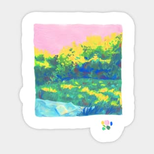 pink sky pastel aesthetic reading picnic Sticker